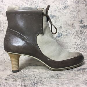TSUBO Khepri Brown Leather Ankle Boots Comfort Cushioned Distressed Booties